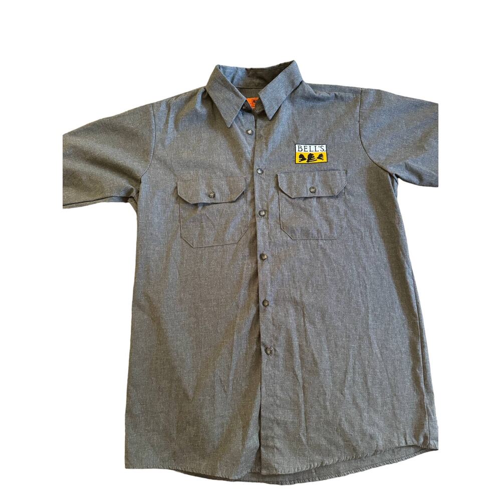 Red Kap Bell's Brewery Short Sleeve Button Down Work Shirt - Large